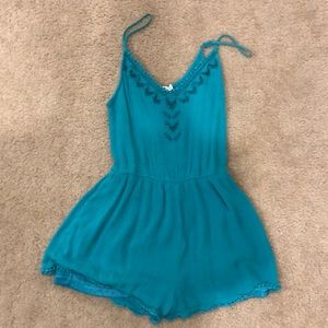 Turquoise Strap Romper
